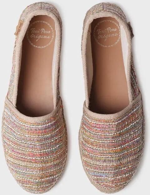 Toni Pons Platte espadrilles voor dames van glitterstof ALMA-CL