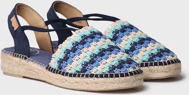Toni Pons Platte espadrilles voor dames van veelkleurig haakwerk EMILIA