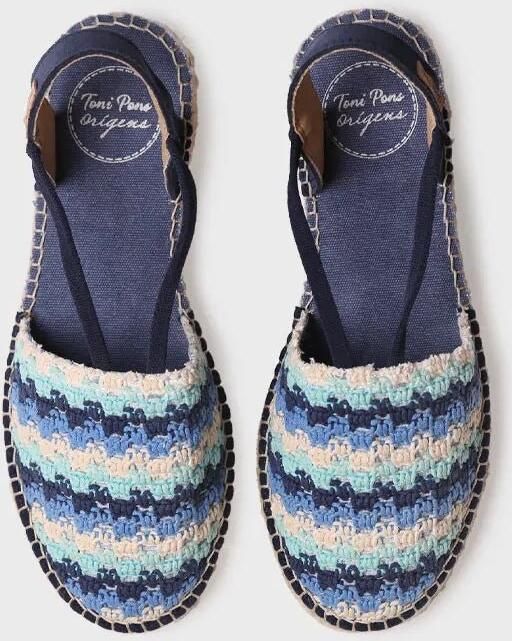 Toni Pons Platte espadrilles voor dames van veelkleurig haakwerk EMILIA