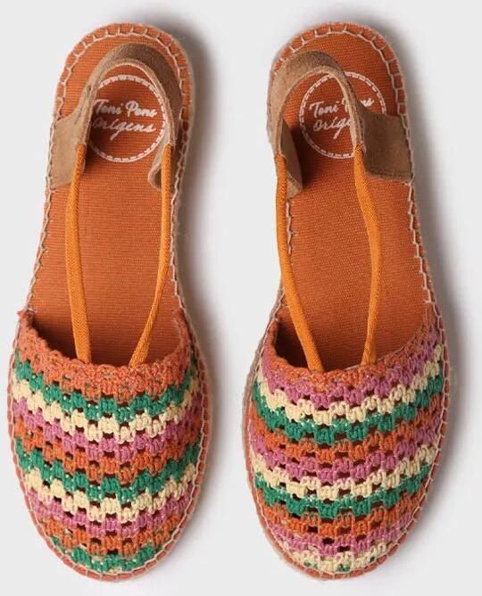 Toni Pons Platte espadrilles voor dames van veelkleurig haakwerk EMILIA