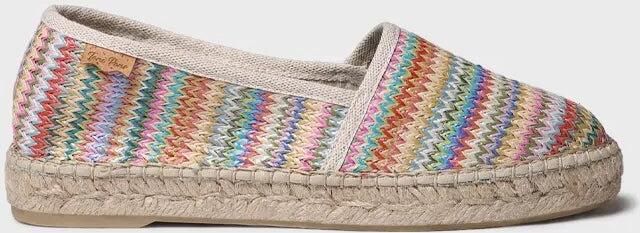 Toni Pons Platte espadrilles voor dames van veelkleurig raffia ALMA-MH