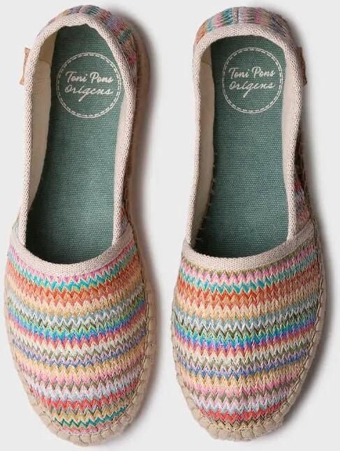 Toni Pons Platte espadrilles voor dames van veelkleurig raffia ALMA-MH