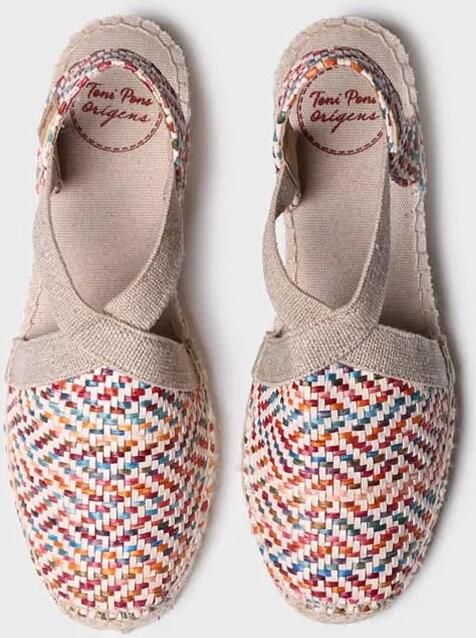 Toni Pons Platte espadrilles voor dames van veelkleurig raffia VERA-MS
