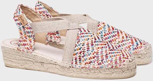 Toni Pons Platte espadrilles voor dames van veelkleurig raffia VERA-MS