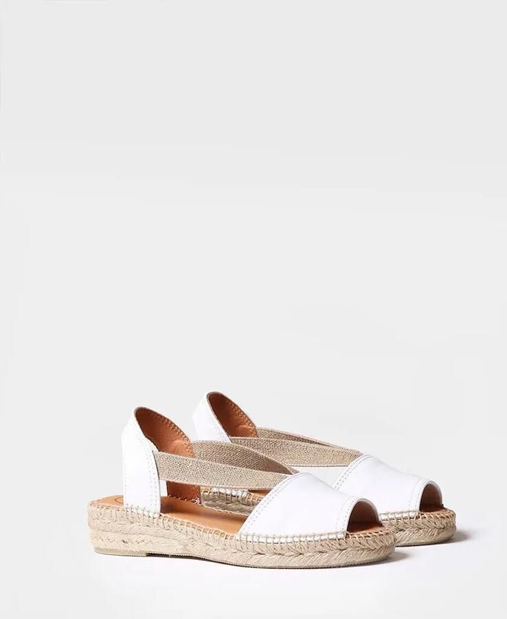 Toni Pons Platte leren sandaal met elastische bandjes ETNA