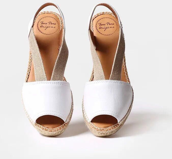 Toni Pons Platte leren sandaal met elastische bandjes ETNA