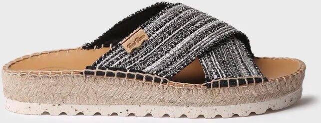 Toni Pons Platte sandaal met gekruiste bandjes en een glanzende afwerking BALI-CL