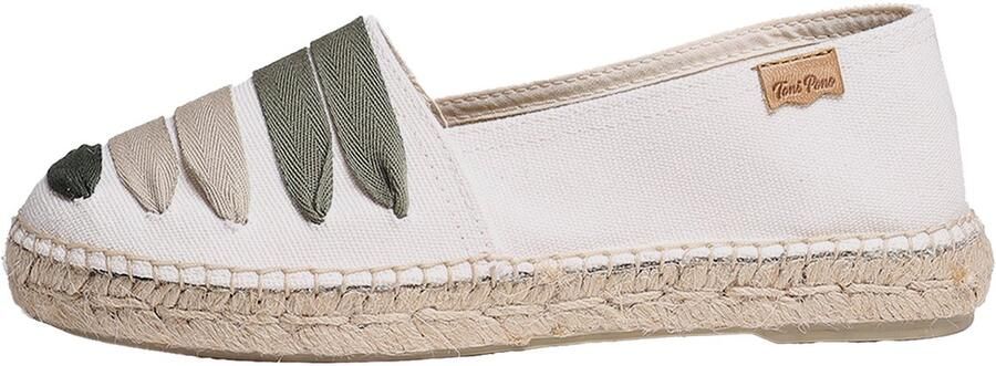 Toni Pons ROSE-CM Platte espadrille voor dames met bandjes KHAKI