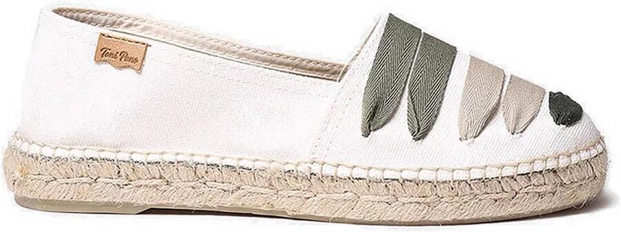 Toni Pons ROSE-CM Platte espadrille voor dames met linten KHAKI