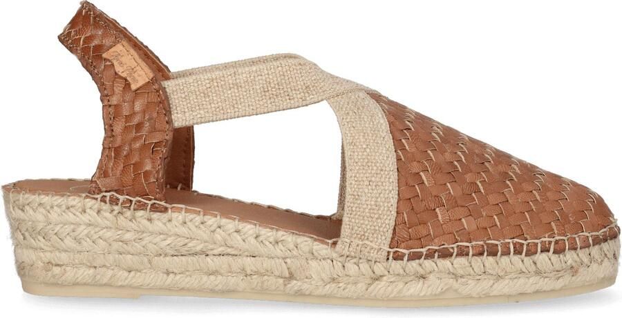 Toni Pons Gesloten espadrille voor dames van gevlochten leer met sleehak SIRACUSA