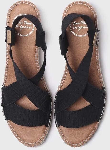 Toni Pons Sleehak sandaal met elastische bandjes in ecru TURA-TR