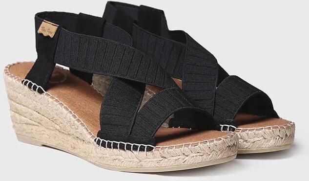 Toni Pons Sleehak sandaal met elastische bandjes in ecru TURA-TR