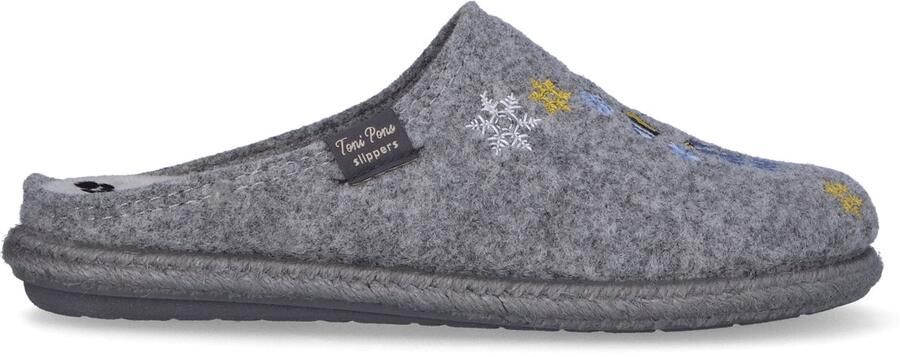 Toni Pons Snoopy Dames Pantoffels Vilt Gris