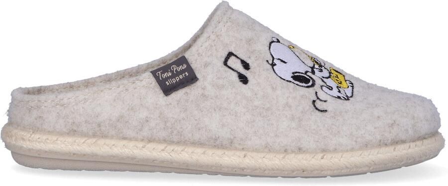 Toni Pons Snoopy Dames Pantoffels Vilt Milk