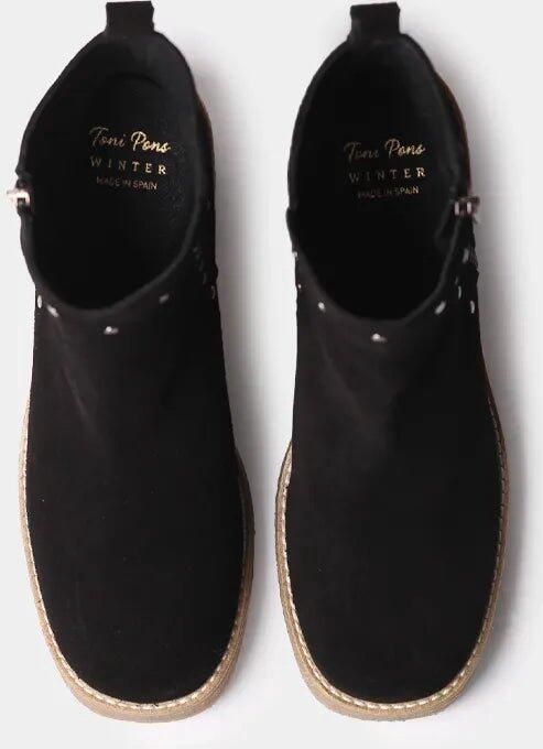 Toni Pons Suède enkellaarsjes voor dames met studs en plateauzool PAU-SY