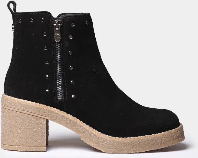 Toni Pons Suède enkellaarsjes voor dames met studs en plateauzool PAU-SY