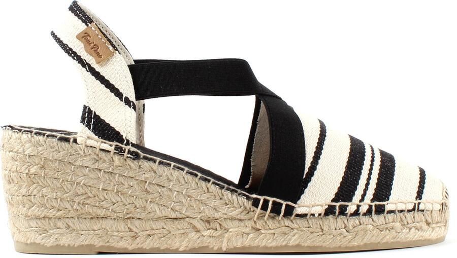Toni Pons Tarbes Dames Espadrilles Cru Negre Zwart Textiel TARBEScrunegre
