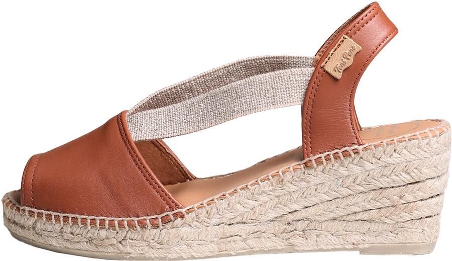 Toni Pons TEIDE-P Leren espadrille met middelhoge hak NOUGAT