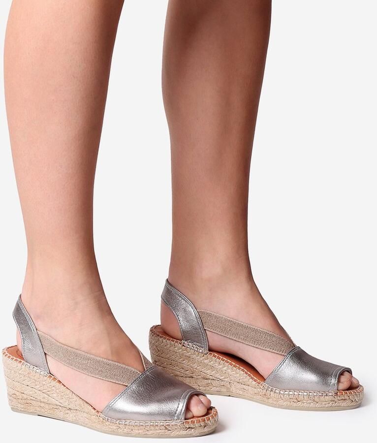 Toni Pons TEIDE-P Leren espadrille met veiligheidssluiting en middelhoge sleehak STEEL