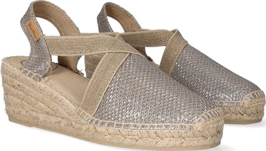 Toni Pons Triton Dames Espadrilles met sleehak Platinum - Foto 8