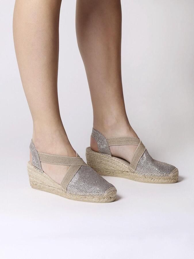 Toni Pons Triton Dames Espadrilles met sleehak Platinum - Foto 4