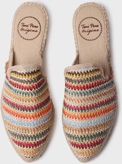 Toni Pons Veelkleurige raffia babouche voor dames in espadrillestijl JUNI-MA