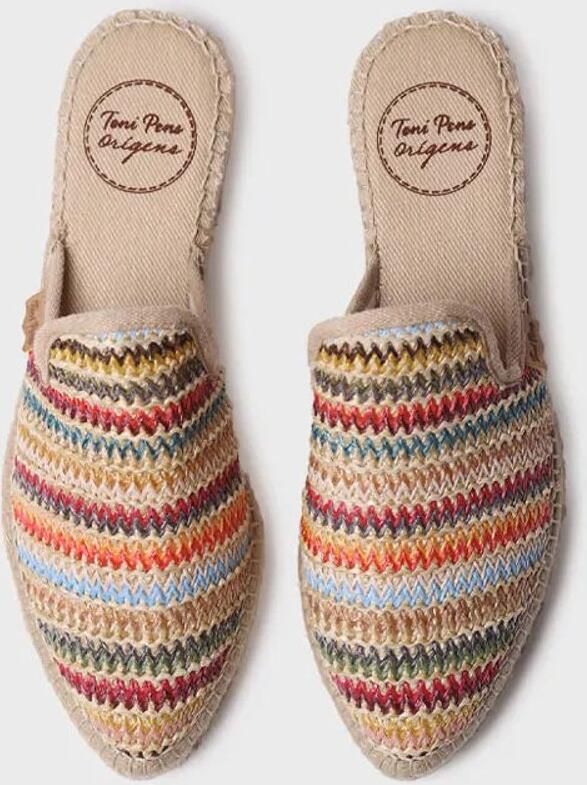 Toni Pons Veelkleurige raffia babouche voor dames in espadrillestijl JUNI-MA