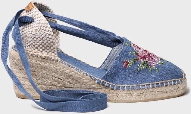 Toni Pons Vegan dames espadrille van katoen met borduurwerk en sleehak VENICE