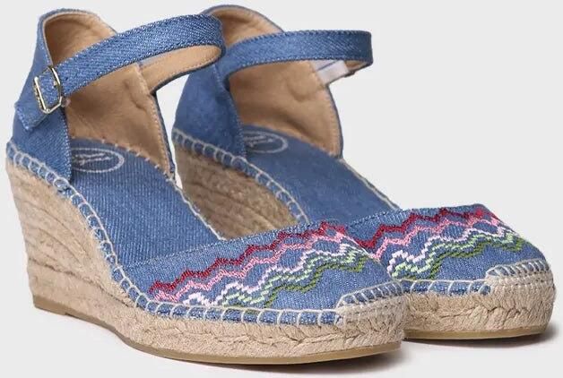 Toni Pons Vegan espadrille met sleehak en kruissteekborduurwerk JESSIE