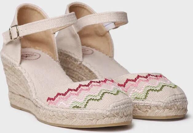 Toni Pons Vegan espadrille met sleehak en kruissteekborduurwerk JESSIE