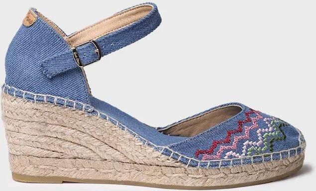 Toni Pons Vegan espadrille met sleehak en kruissteekborduurwerk JESSIE