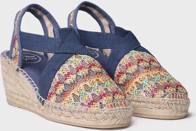 Toni Pons Vegan espadrille voor dames van veelkleurige stof met sleehak TERRA-TT