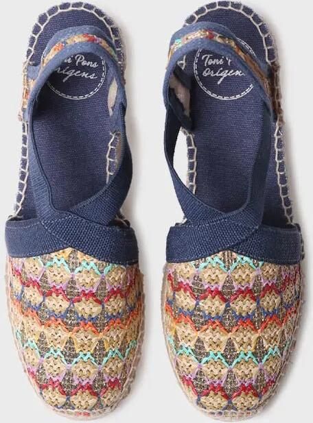 Toni Pons Vegan espadrille voor dames van veelkleurige stof met sleehak TERRA-TT