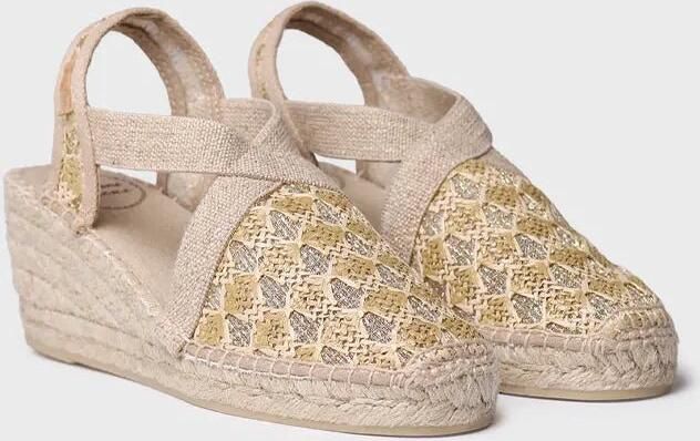 Toni Pons Vegan espadrille voor dames van veelkleurige stof met sleehak TERRA-TT