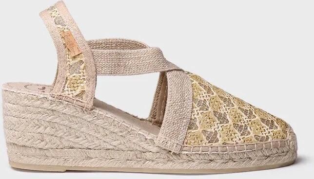 Toni Pons Vegan espadrille voor dames van veelkleurige stof met sleehak TERRA-TT