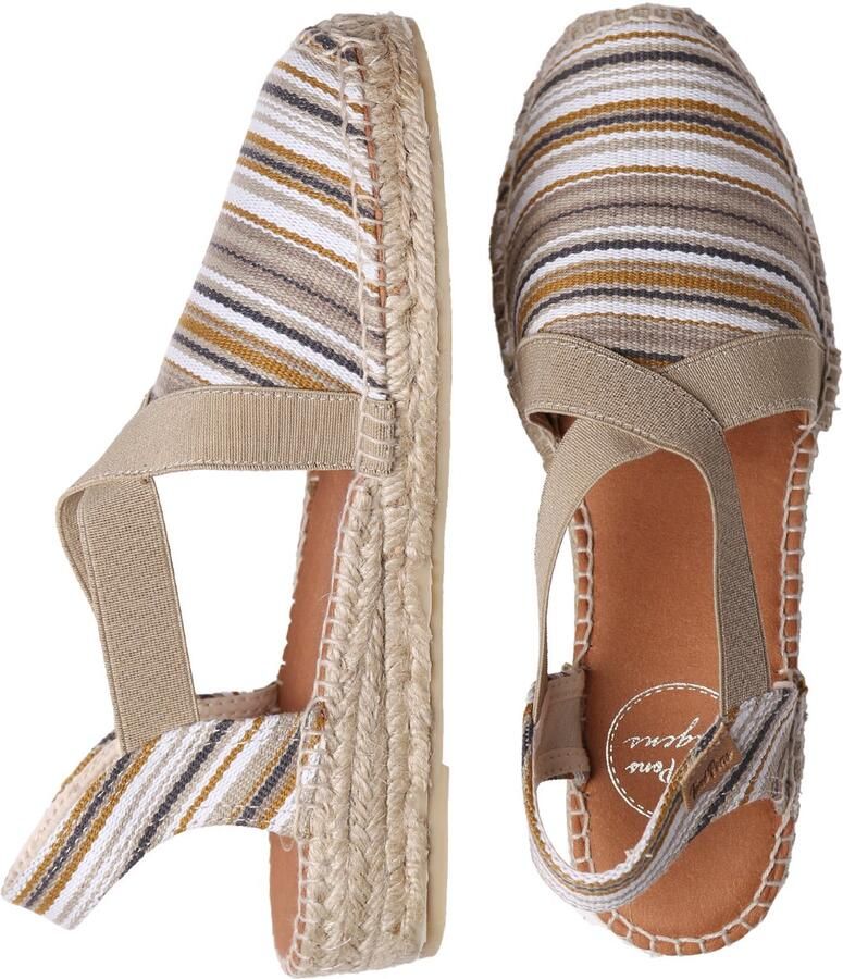 Toni Pons Veganistische espadrille van gestreept katoen voor dames met sleehak VINAROS