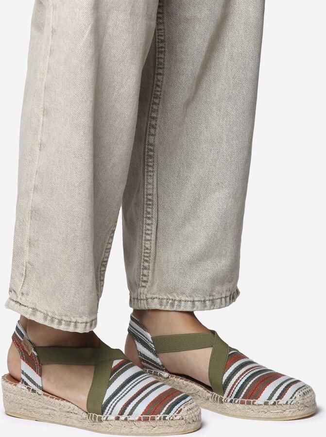 Toni Pons Veganistische espadrille van gestreept katoen voor dames met sleehak VINAROS