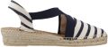 Toni Pons Veganistische espadrille van gestreept katoen voor dames met sleehak VINAROS - Blauw