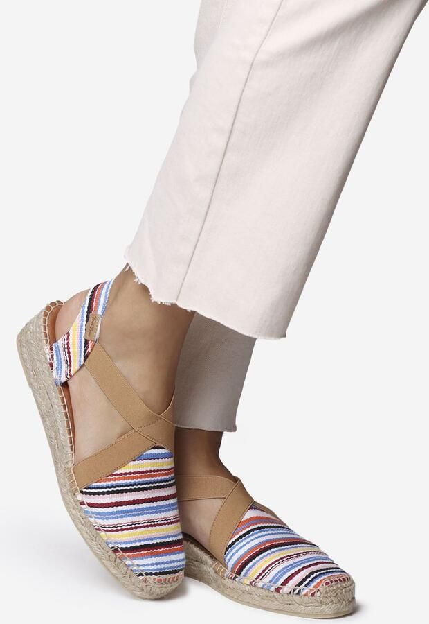 Toni Pons Veganistische espadrille van gestreept katoen voor dames met sleehak VINAROS