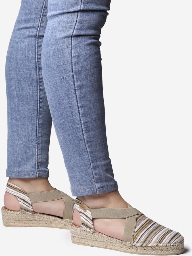 Toni Pons Veganistische espadrille van gestreept katoen voor dames met sleehak VINAROS