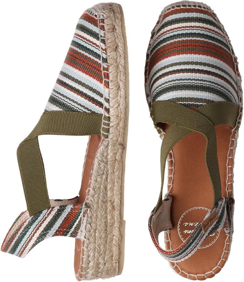 Toni Pons Veganistische espadrille van gestreept katoen voor dames met sleehak VINAROS