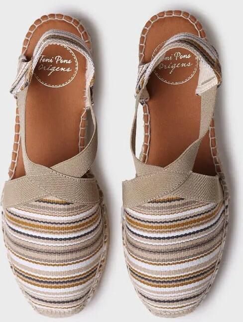 Toni Pons Veganistische espadrille van gestreept katoen voor dames met sleehak VINAROS