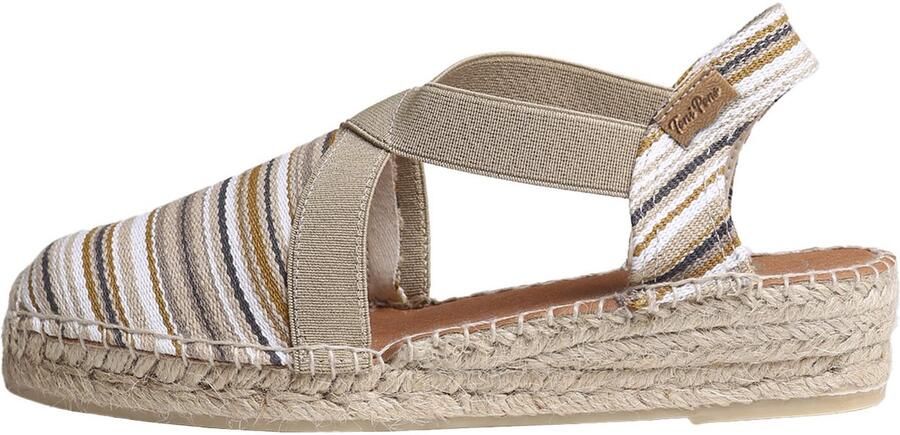 Toni Pons Veganistische espadrille van gestreept katoen voor dames met sleehak VINAROS
