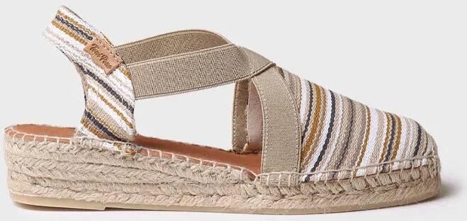 Toni Pons Veganistische espadrille van gestreept katoen voor dames met sleehak VINAROS