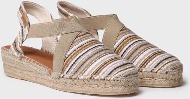 Toni Pons Veganistische espadrille van gestreept katoen voor dames met sleehak VINAROS