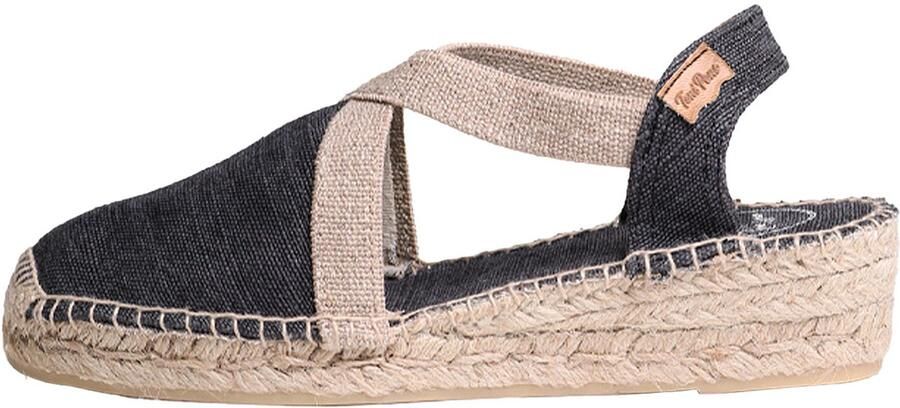 Toni Pons VERDI-V Platte espadrilles van veganistisch katoen voor dames ZWART