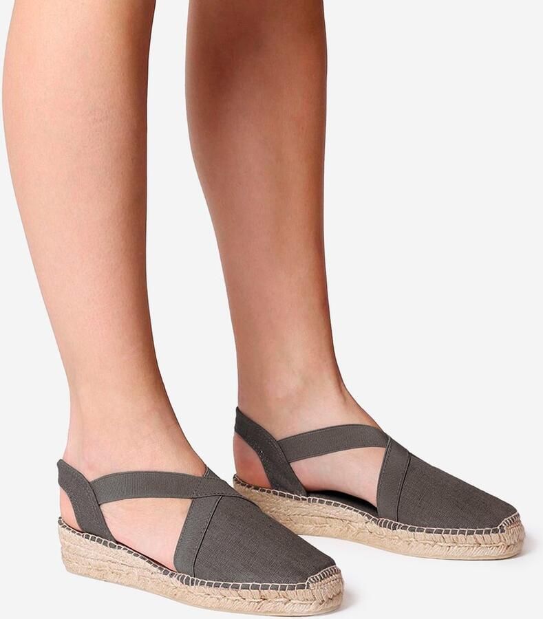 Toni Pons VERONA Vegan platte espadrilles voor dames met elastiek KHAKI