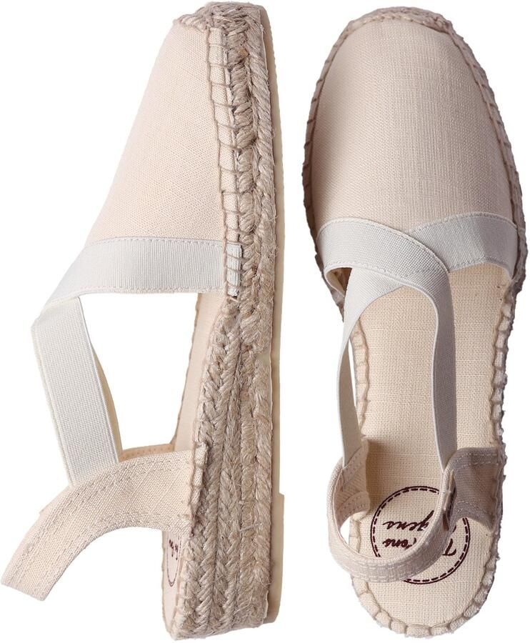 Toni Pons VERONA Veganistische platte espadrilles voor dames met elastiek RAW