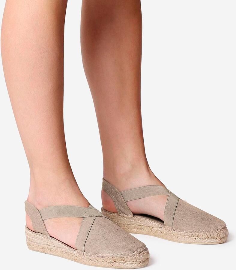 Toni Pons VERONA Veganistische platte espadrilles voor dames met elastiek STEIN