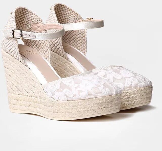 Toni Pons Witte espadrille met sleehak voor de bruid PAOLA - Foto 1